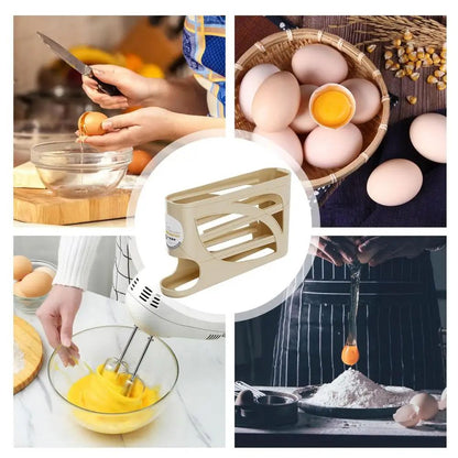 Auto Rolling Egg Dispenser 4 Tiers Auto Rolling Egg Storage Dispenser Rack Reusable Organizer Kitchen Egg Container for