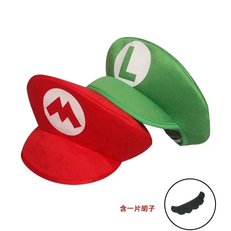 Chapéu de Desenho Animado Super Mario Bros Chapéu Adulto Infantil Jogo Super Luigi Bors Chapéus Boné Vermelho Verde Presentes Cosplay Infantil