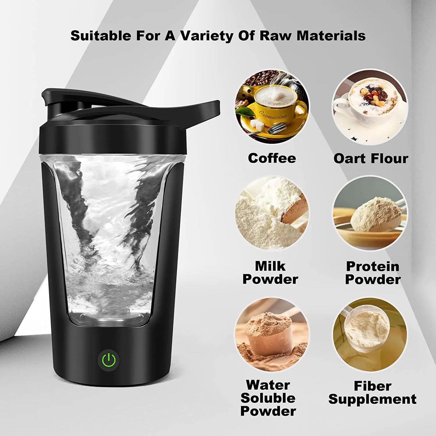 Copo Liquidificador de 450ml Copo Elétrico para Misturar Shaker Portátil para Proteína Mixer para Viagem Casa Escritório Ferramentas de Cozinha