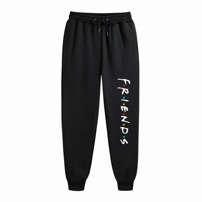 Womens Casual Loose Long Pants Outdoor Fashion Friends Letter Printed Trousers Spring Autumn Winter Fleece Sports Sweatpants