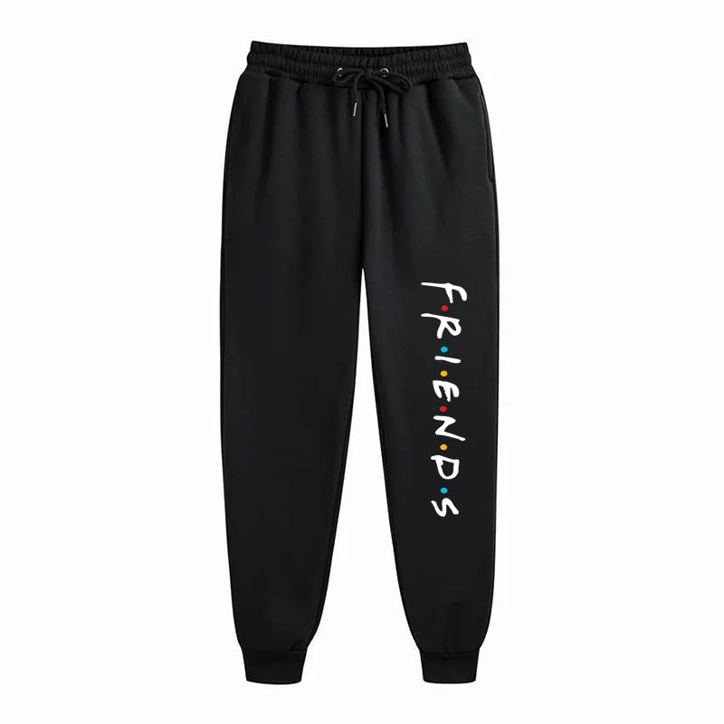 Womens Casual Loose Long Pants Outdoor Fashion Friends Letter Printed Trousers Spring Autumn Winter Fleece Sports Sweatpants