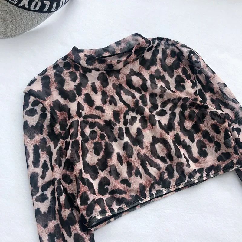 Long Sleeve 3 Piece Swimsuit High Cut Leopard Cover Up Push Up Bikini Separate Sports Bandage Bathing Suit Thong Swimwear 2025
