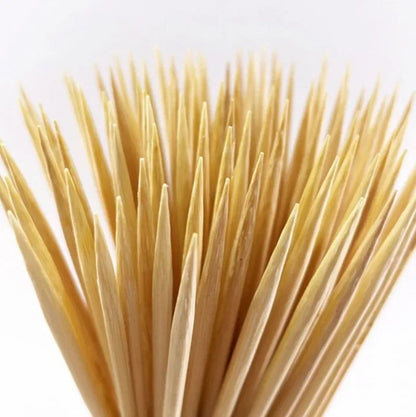 90/450pcs Bamboo Stick Food Grade Bamboo Skewer Sticks Disposable Natural Wood Long Stick Barbecue Fruit BBQ Tools 15/20/25/30cm
