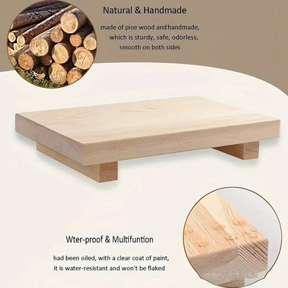 Bandeja de madeira com base para decoração de banheiro, bancada de madeira, porta-sabonete líquido, porta-velas perfumadas, porta-temperos de cozinha