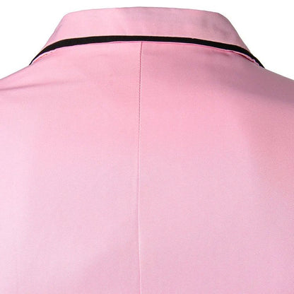 Cross-Border Color Block Single Suit 2024 Men's Casual Western-Style Long Sleeve Slimming Business Jacket Smooths Your Silhouett