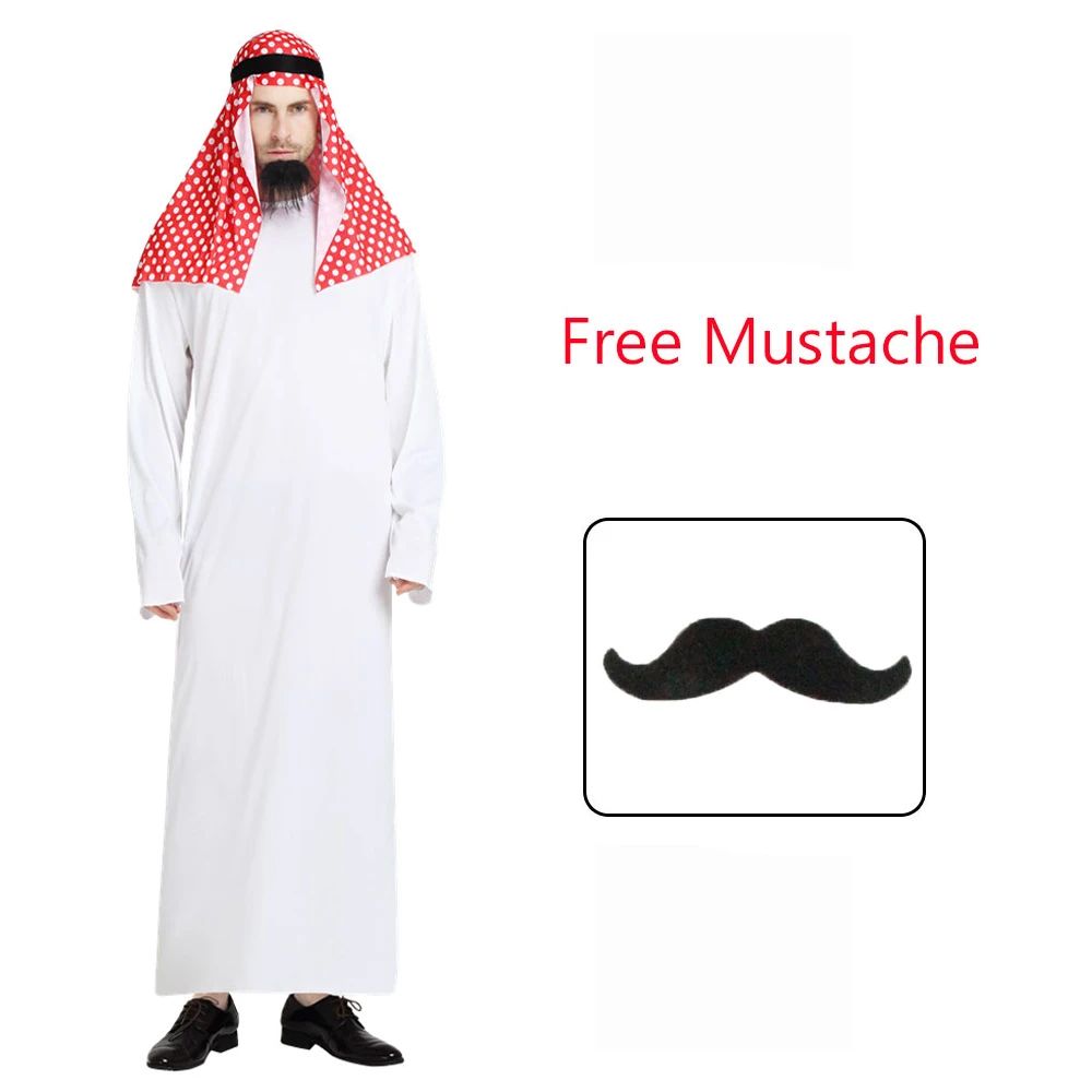 Men Arabia Arab Sheikh Costume Shepherd Arabian Prince Cosplay for Adult Fantasia Purim Halloween Costumes