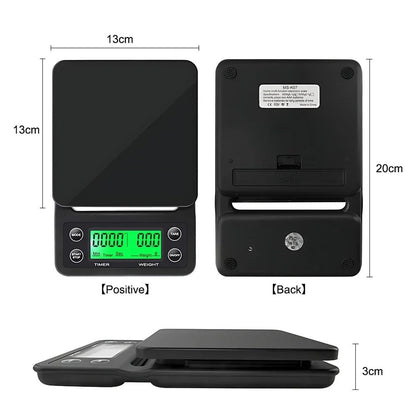 1 peça 3kg 5kg Balança de Café Gotejamento com Timer Balança de Cozinha Digital Eletrônica Portátil Balanças Eletrônicas de Alta Precisão LCD