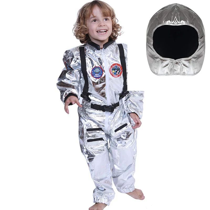 Astronaut Costume Spacesuit Silver Spaceman Men Women Space Suit Halloween Christmas Performance Spacesuit Costume Party Gift