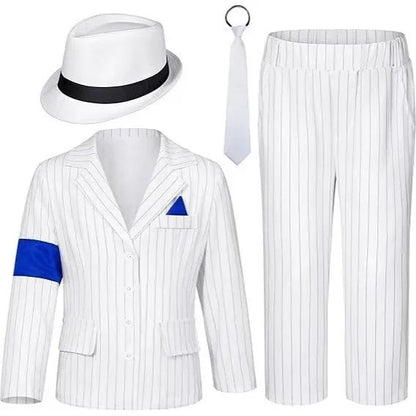 2026 Michael Jackson Costume Cosplay Striped Suit Pants Suit Boys MJ Stage Costume Halloween Performance Suits
