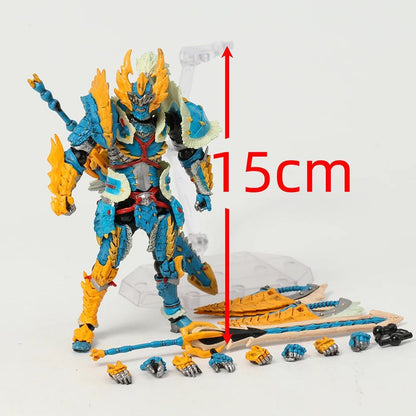 Modelo de brinquedo colecionável do boneco de ação do espadachim com armadura de Zinogre/Rathalos de Monster Hunter para presente de Natal