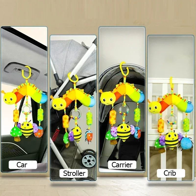 Brinquedos para Bebês de 0, 3, 6, 12 Meses, Brinquedo de Pelúcia com Atividades de Arco-Íris para Pendurar no Carrinho de Bebê, Cadeirinha de Carro, Berço, Viagem, Brinquedos Sensoriais para Bebês