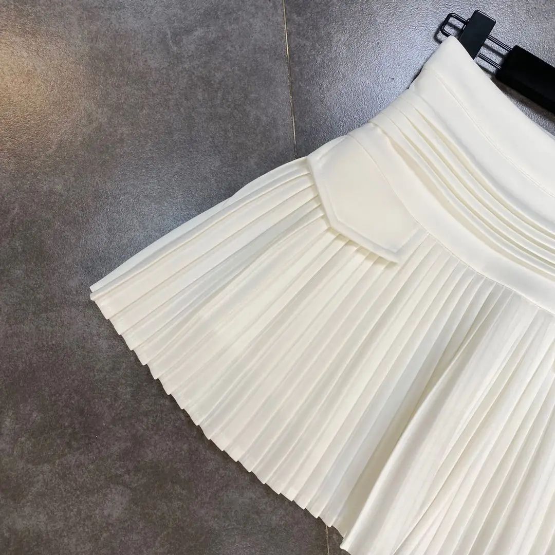2024 Spring Summer New Arrivals High Waist Short Mini Pleated Skirt Streetwear Women Slim Fashion Korea Kawaii A Line Skirt