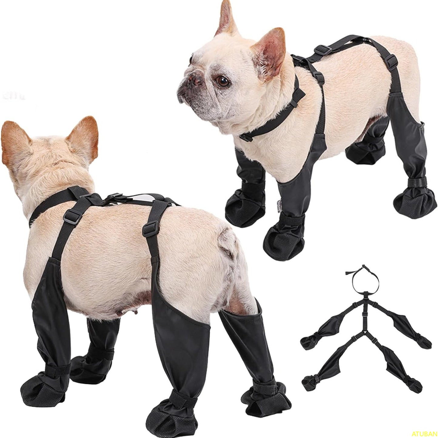 Botas impermeáveis para cães, sapatos antiderrapantes para cães, sola de borracha resistente, protetor de patas de animais de estimação, à prova de sujeira e anti-queda para caminhadas e corridas ao ar livre.