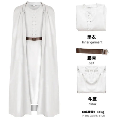 Movie Gandalf Cosplay Costume White Rings Robe Cape Men Fantasia Halloween Carnival Suit