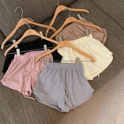 Women Shorts Summer High Elastic Lace Up Drawstring Wide Leg Sweat Short  Shorts for Women  Women Clothing  Womens Shorts