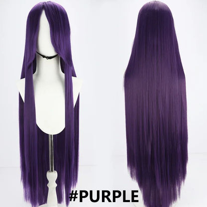 Perucas sintéticas de cabelo rosa com volume de ar, seda de cabelo macia de alta temperatura, cabelo a granel, peruca longa, cacheada, de ondas grandes, lisa, para Cosplay