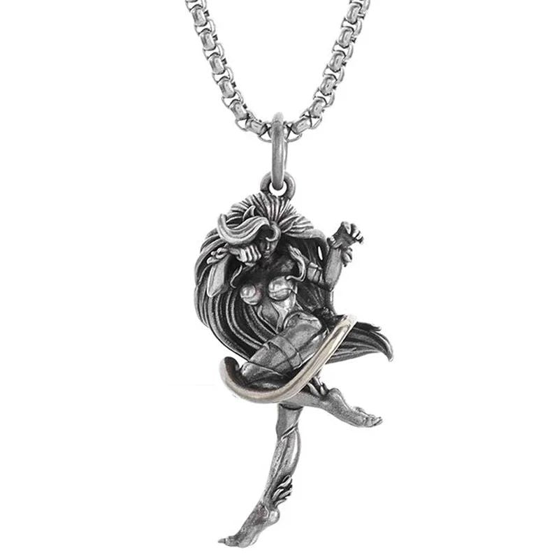 Colar Pingente Ceifador da Morte Gótico Misterioso Diabo Masculino Personalidade Punk Retro Halloween Joias da Moda