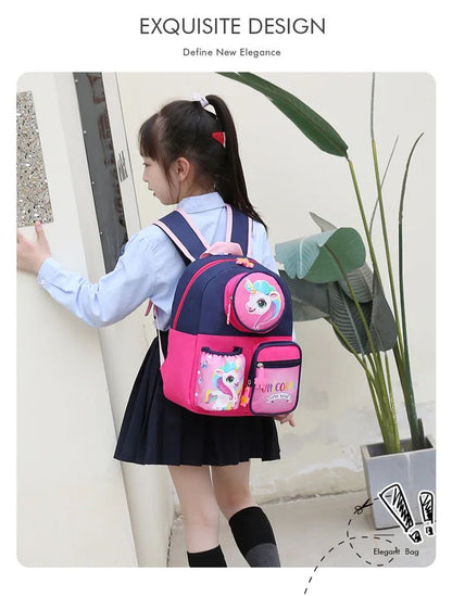Kindergarten boys and girls schoolbags 3-9 years old children schoolbags cartoon animation Princess Elsa backpack