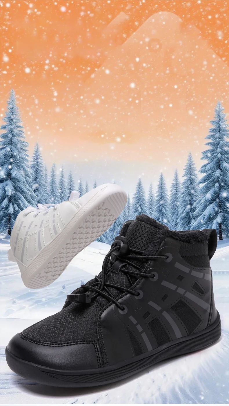 Fashion Kids Snow Boots Wide ToeBox Shoes Kid's Waterprof Barefoot Sneakers Boys Girls Warm Cotton Lightweight Non-slip Sneakers