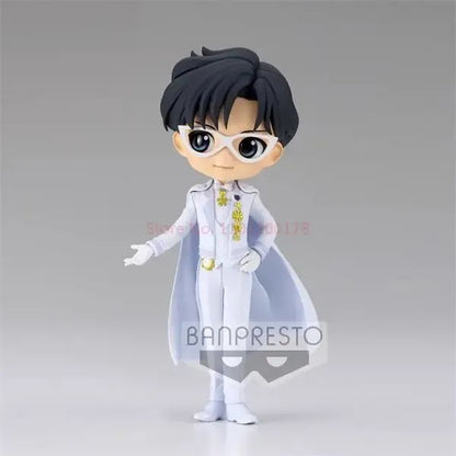 Bandai Original Qposket Sailor Moon Tsukino Usagi Chiba Mamoru Action Figure Vestido de Noiva Ver Estatueta Pvc Estátua Boneca Brinquedos