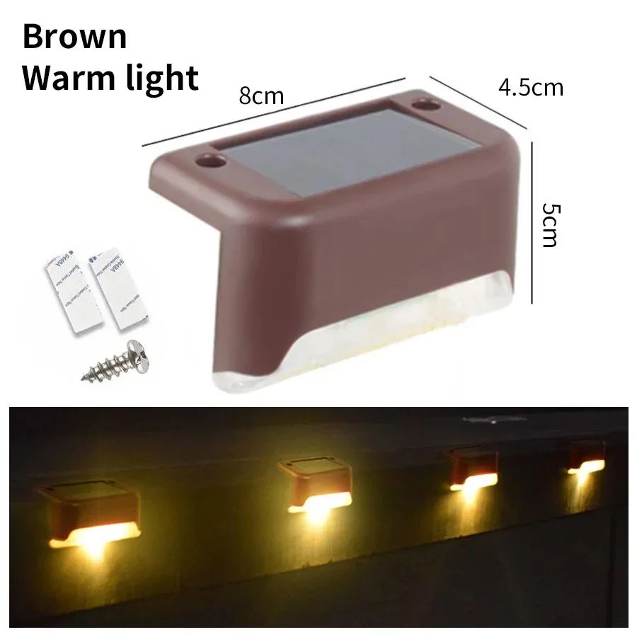 1-8Pack Solar Deck Lights Outdoor Waterproof Solar LED Lights Garden Decor Sunlight for Stairs Railing Yard Pathway Lighting