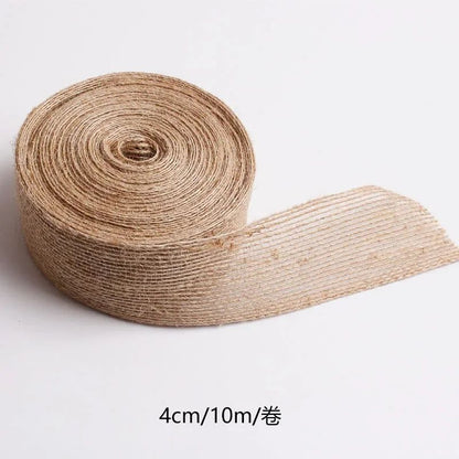 10M 15-50mm Ribbon for Bows Gift Ribbon Natural Jute Christmas Ribbon Roll DIY Vintage Wedding Apparel Sewing Supplies Ribbons