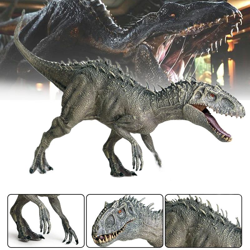 Estatueta Indominus Rex Estátua Tiranossauro Rex Boneco de Ação Dinossauro Escultura Decoração de Sala Acessórios de Mesa