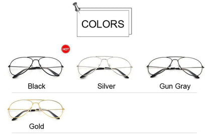 Aviation Gold Frame Sunglasses Male Classic Eyeglasses Transparent Clear Lens Optical Woman Man Glasses Pilot Style