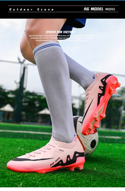 Men Football Shoes Cleats Outdoor Grass Society Training Match Football Field Boots Resistant Studded Soccer Shoes Sport Wear