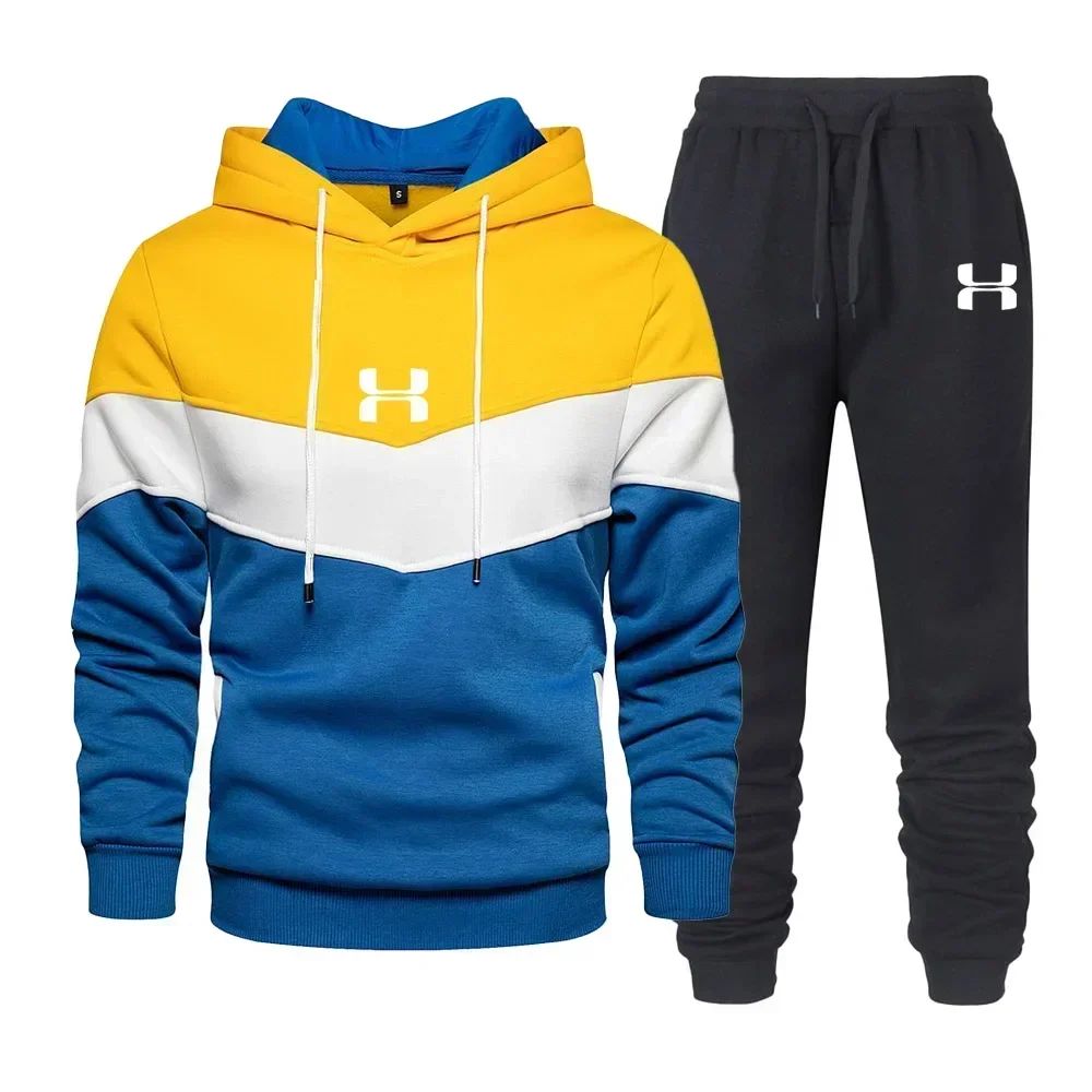 A brand-new autumn casual sports pullover paired with casual pants 2025 men's outdoor jogging fashion combination printed set