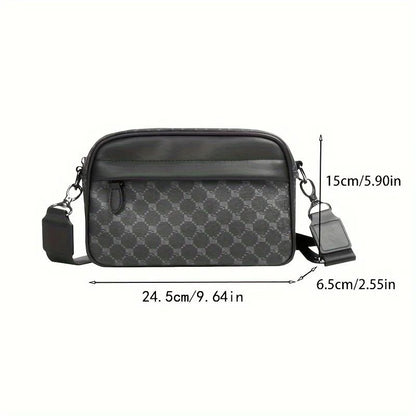 Luxury PU Leather Crossbody Bags Men Fashion Plaid Men Shoulder Bag Business Messenger Bag Mens Handbag Satchels Tote Purse