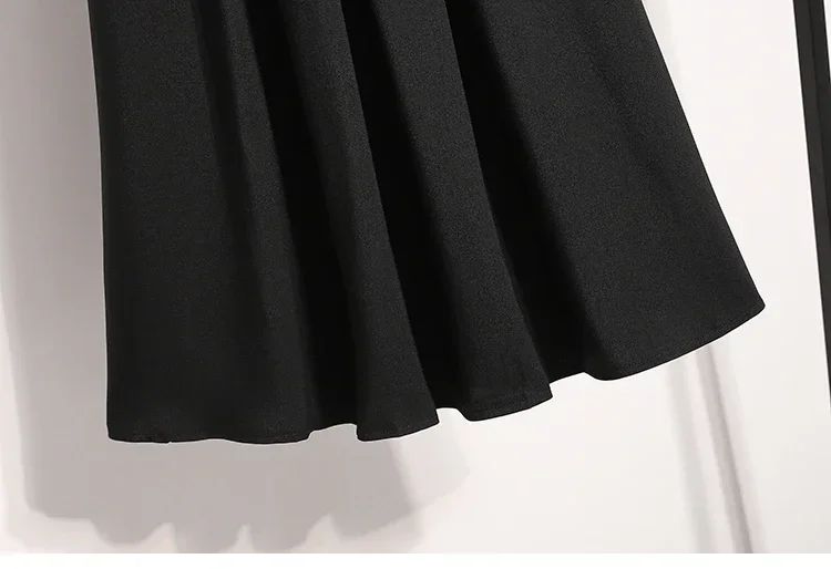 Solid Color Versatile Medium Length Skirt Pleated Plus Size A-Line Maxi Gown Cover Hip Spring Summer 2025 New Half-length Skirt