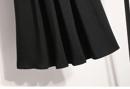 Solid Color Versatile Medium Length Skirt Pleated Plus Size A-Line Maxi Gown Cover Hip Spring Summer 2025 New Half-length Skirt