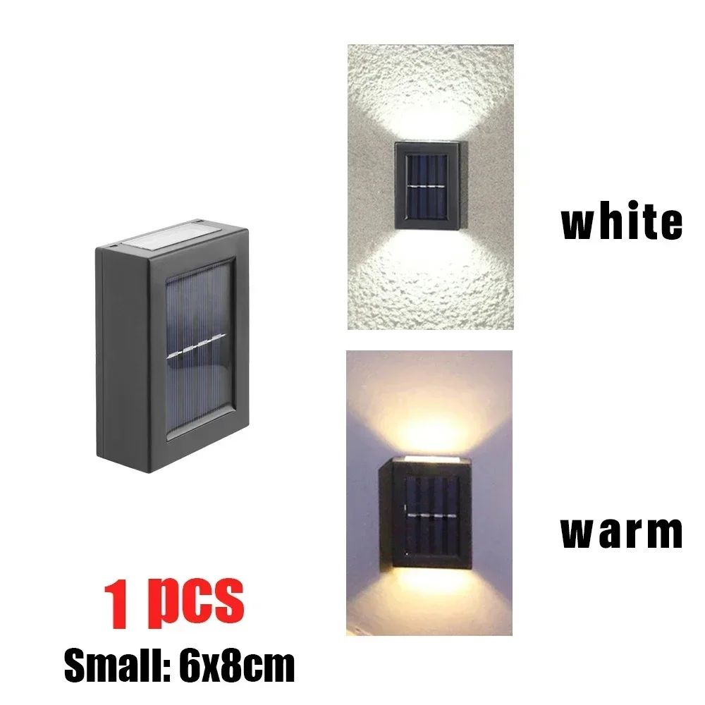 1~6pcs Solar Light Outdoor Up and Down Wall Washer Light Waterproof Solar Lamp Garden Street Balcony Yard Stairs Fence Decor