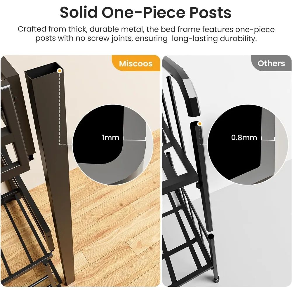 Heavy Duty Triple Bunk Bed Twin-Size Metal Frame with Ladder Family-Friendly for All Ages No Box Spring Needed for Bedroom