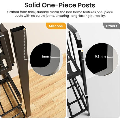 Heavy Duty Triple Bunk Bed Twin-Size Metal Frame with Ladder Family-Friendly for All Ages No Box Spring Needed for Bedroom