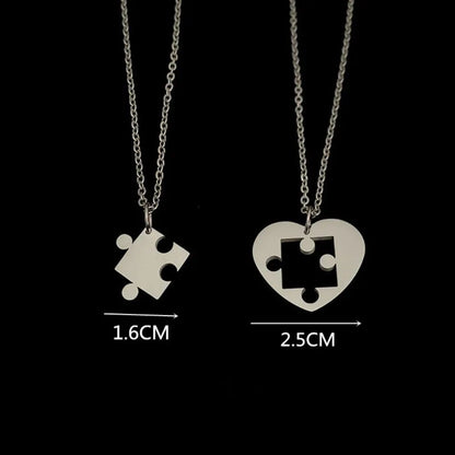 2 Colares para Casal com Pingente de Quebra-Cabeça de Coração "I Love You" com Chave e Cadeado para Namorados, Presente de Dia dos Namorados