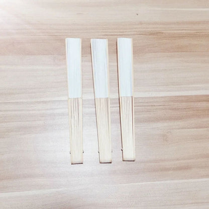 Personalized Engraved White Folding Elegant Paper Fan with Gift bag Portable Party Wedding Supplies