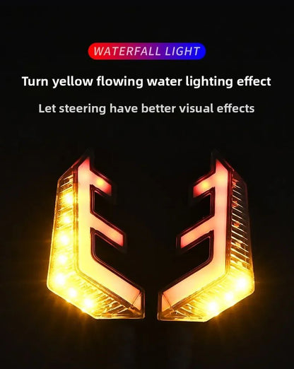 Luzes de Seta de LED Asas de Anjo 12V - Modificação de Luz de Freio Sequencial para Motocicletas e Veículos Elétricos