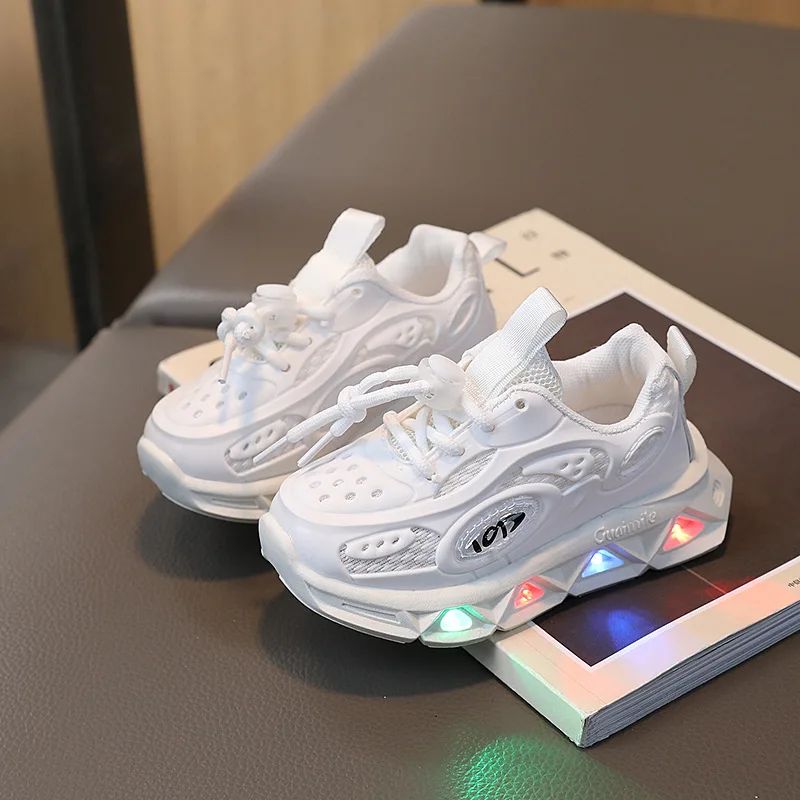 Baby Shoes2025 Spring Autumn New Boys and Girls Light Up Clunky Sneaker Small and Medium-sized Children's Soft Soled Baby Shoes