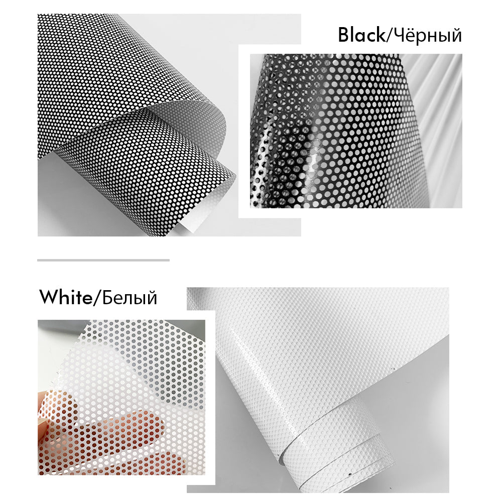 One Way Perforated Film  Self Adhesive Suitable for Cars Headlight Tint Perforated Black Vinyl Film Sticker Privacy Window Film