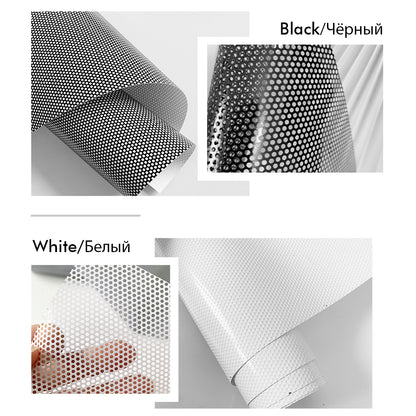 One Way Perforated Film  Self Adhesive Suitable for Cars Headlight Tint Perforated Black Vinyl Film Sticker Privacy Window Film
