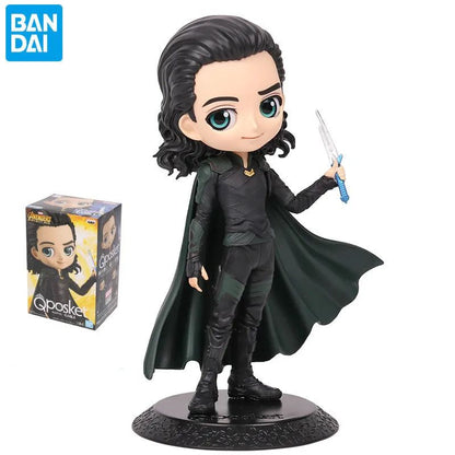 BANDAI Original Banpresto Qposket Marvel Vingadores Homem de Ferro Capitão América Loki Thor Figuras Colecionáveis