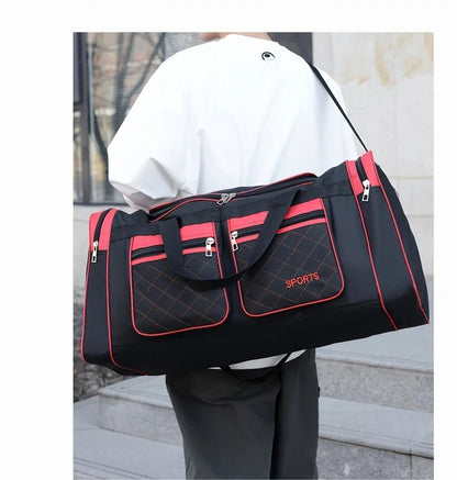 Men Nylon Travel Duffel Bag Large Capacity Handbag Portable Outdoor Carry Luggage Convenient Practical Male's Weekend Gym Bag