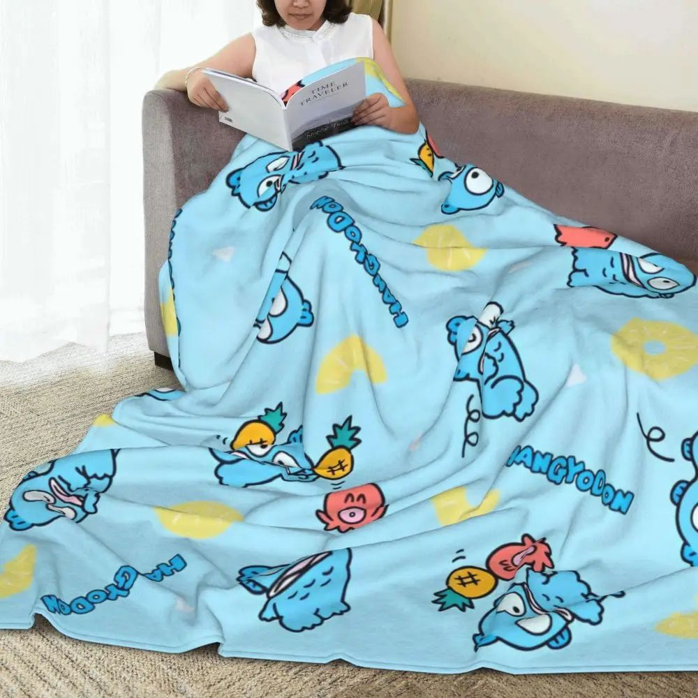 Manta Super Macia para Viagem e Escritório, Hangyodon, Fofa, Cobertor de Lançamento, Colcha de Flanela para Decoração de Casa, Capa Confortável para Sofá e Cama