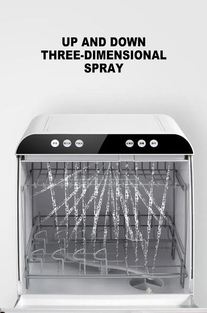 Portable Mini Dishwasher Countertop Automatic Tableware Washer Sterilizer Smart Kitchen Appliance for Home Office Compact