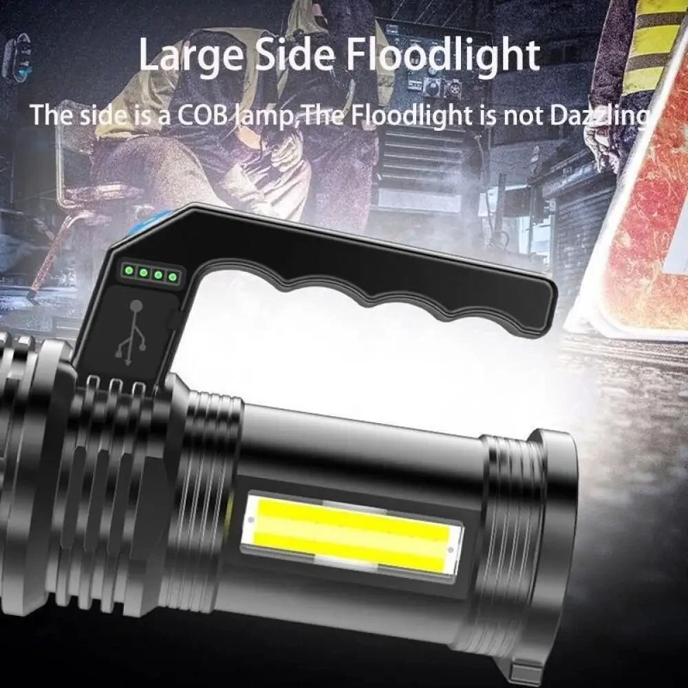 GGbingo 2KM LED USB Rechargeable Flashlight Portable Long Distance Waterproof Torch for Fishing Hunting Camping