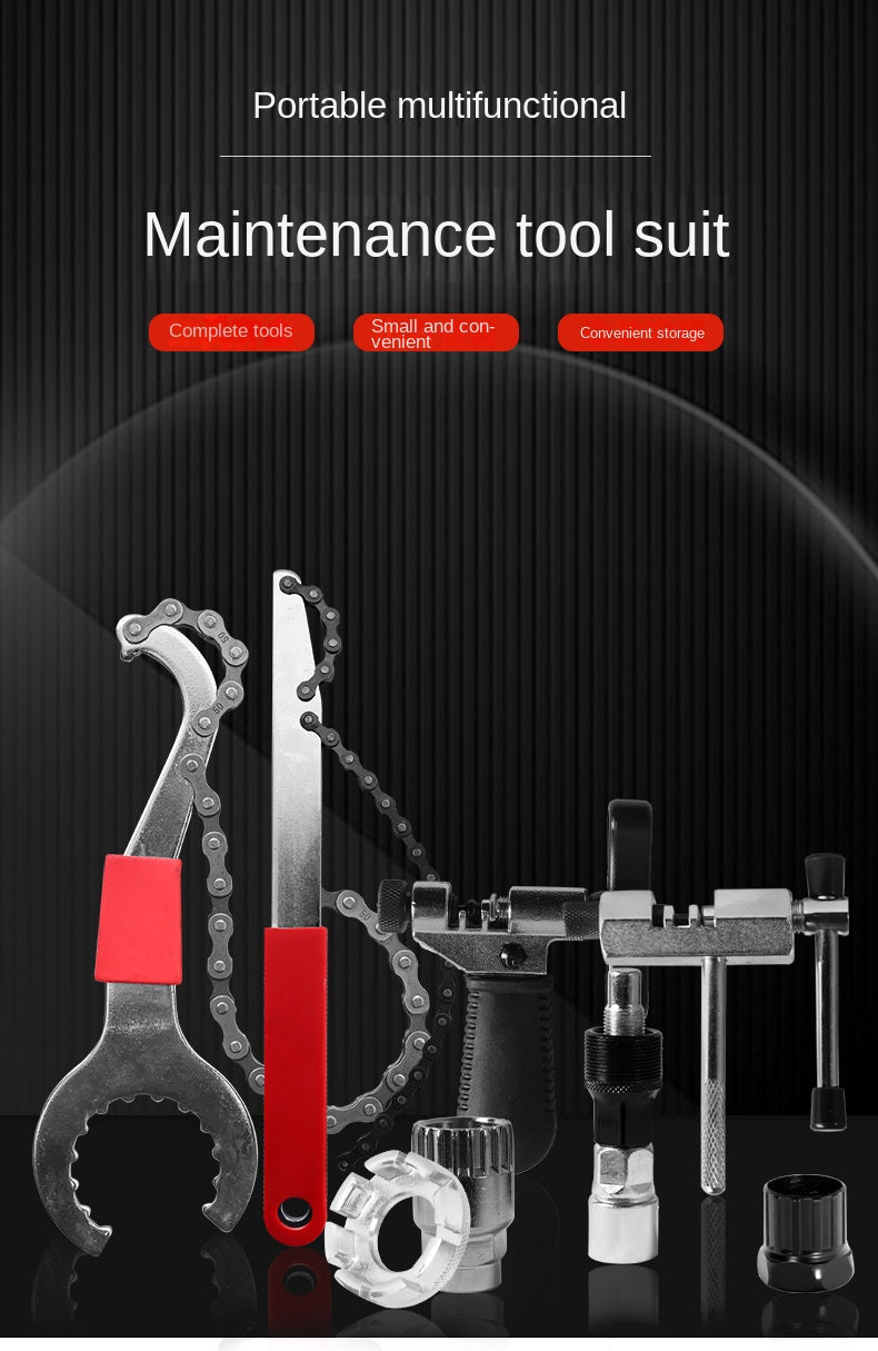 Kit de Ferramentas para Reparo de Bicicletas Extrator de Cassete Extrator de Suporte Ferramenta de Remoção de Volante de Bicicleta Cortador de Corrente Extrator de Pedivela Chave de Bicicleta