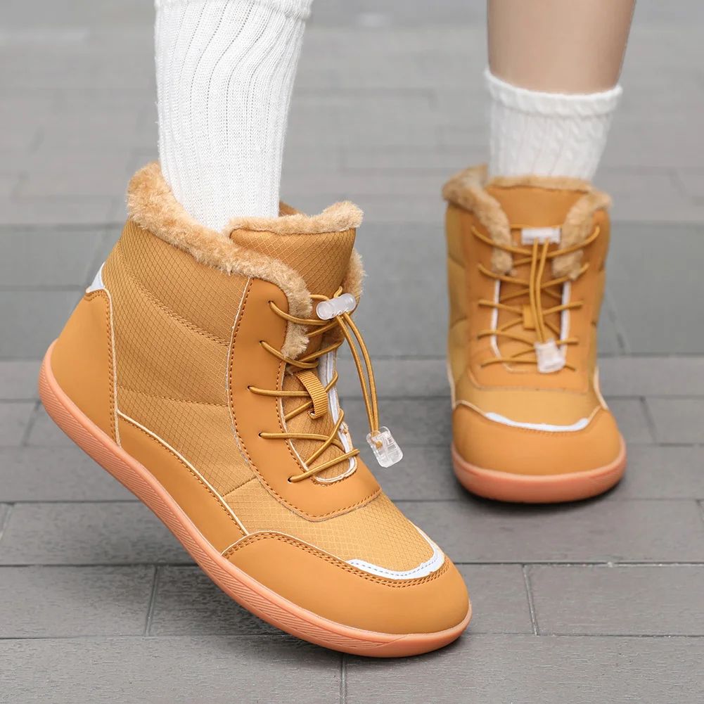 Women's Winter Snow Boots Fur Lined Barefoot Boots Wide Toe Box Ankle Booties Walking Boots Outdoor