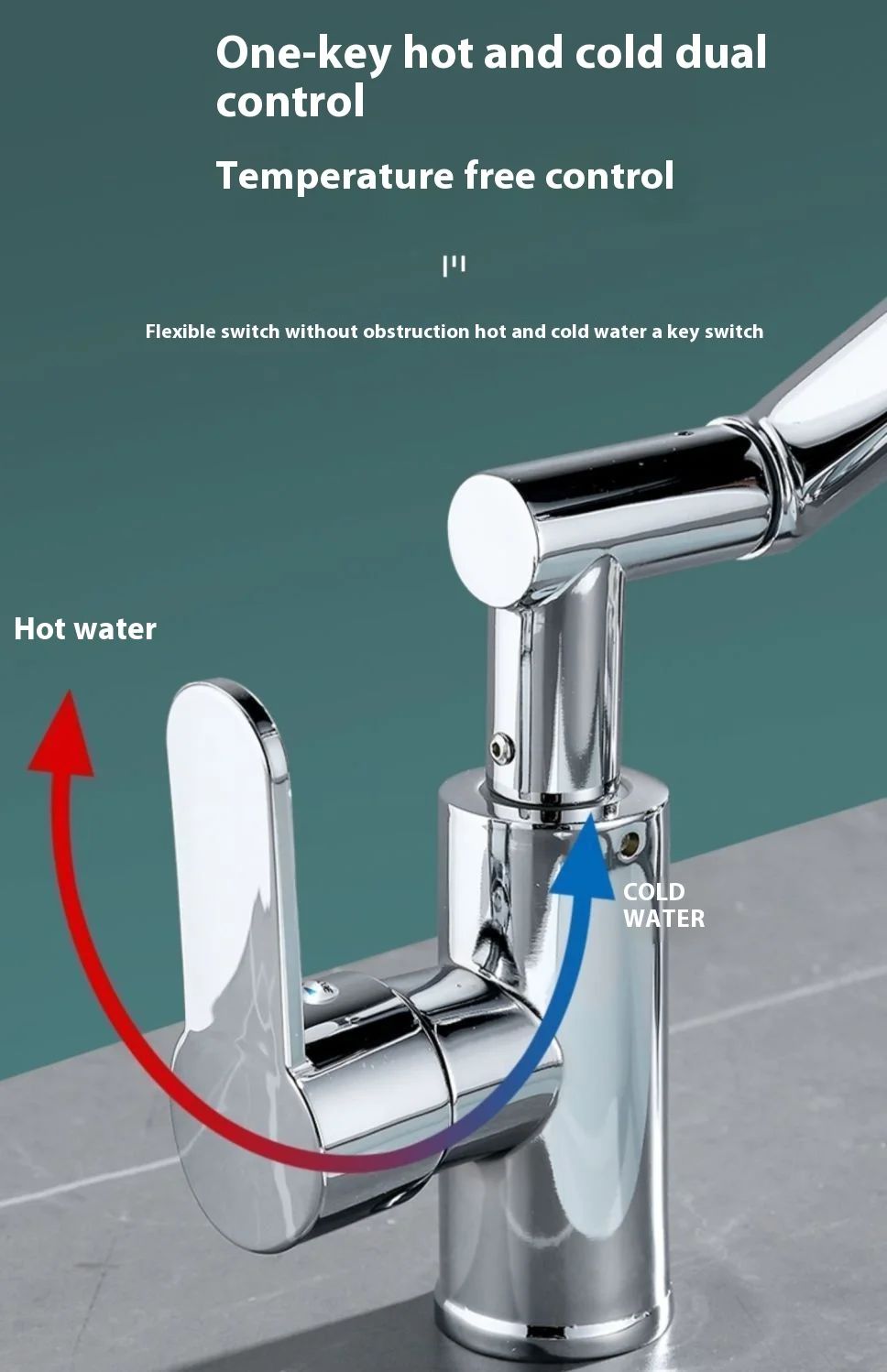 Torneira Inteligente para Banheiro Cozinha 1080° Giratória Multifuncional à Prova de Respingos Misturador de Bancada Quente e Fria Acessório